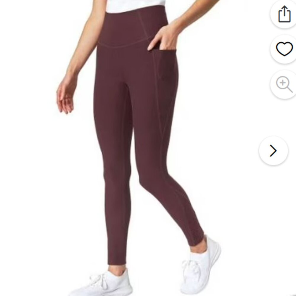 Mondetta Ladies' High-Rise Basket Weave Tight, Red M